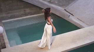 Vulnerable naked latina Carolina posing