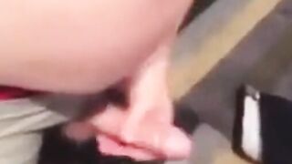 Big-cock amateur gets a blowjob from his buddy and cums hard