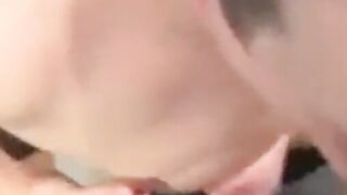 Big-cock amateur gets a blowjob from his buddy and cums hard