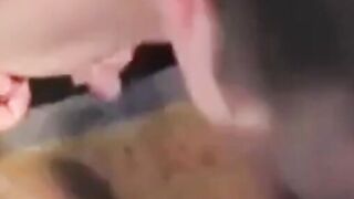 Big-cock amateur gets a blowjob from his buddy and cums hard