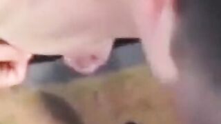 Big-cock amateur gets a blowjob from his buddy and cums hard