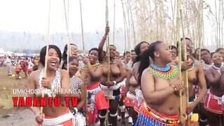 Long Titties topless South Black Zulu girls during Reed Rance