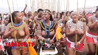 Long Titties topless South Black Zulu girls during Reed Rance