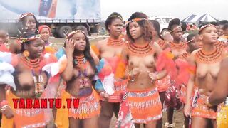 Long Titties topless South Black Zulu girls during Reed Rance