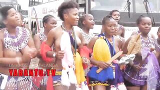 Long Titties topless South Black Zulu girls during Reed Rance