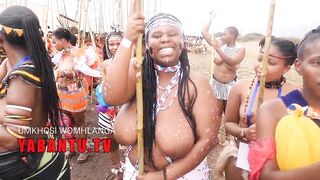 Long Titties topless South Black Zulu girls during Reed Rance