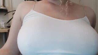 Big tits blonde 19 year older huge sex toy fellatio and titjob