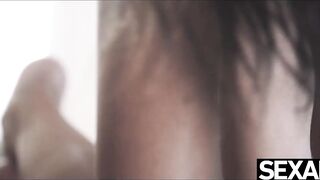 Watch this hot dark haired suck her dyke girlfriend's big natural