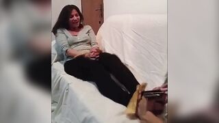 My Ticklish Aunt Lets Me Tickle Her Toes