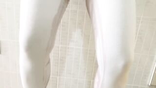 Italiansex2020 mom Pee Desperation, Smoking, Peeing on Wet White Leggings Cameltoe, Heels,