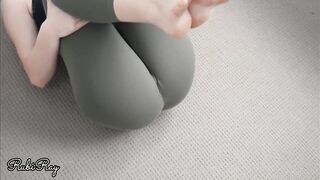 Ripped Yoga Pants And Long Cumshot into Tight Vagina Step