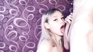 teen Year old Teenager and Throat Throbbing Cum