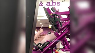 Cute 19 yo Year Older Leg Press Into Pink Tight Leggings