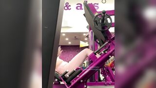 Cute 19 yo Year Older Leg Press Into Pink Tight Leggings