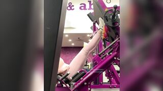 Cute 19 yo Year Older Leg Press Into Pink Tight Leggings