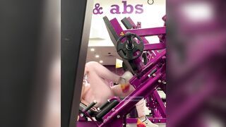 Cute 19 yo Year Older Leg Press Into Pink Tight Leggings