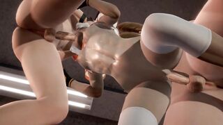 Pokemon - Futa three Way - Sonia x Rosa x Bea (3D