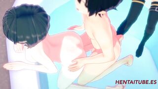 SAO Sword Art Online Animated - Kirito Fucks Asuna & Suguha inside