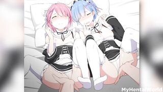 Rezero Rem and Ram Hentai Porn best Compilation Nailed