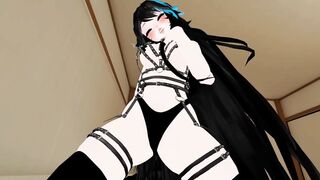 Beauty BONDAGE African Blue Long Hair give Sex Therapy point of watch