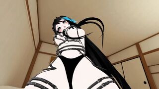 Beauty BONDAGE African Blue Long Hair give Sex Therapy point of watch