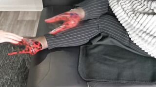 Cum inside Secretary Red LeoHigh Heels - Big SlowMo Cumload