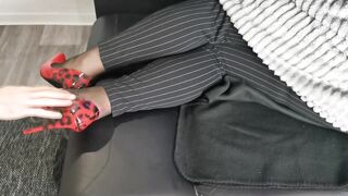 Cum inside Secretary Red LeoHigh Heels - Big SlowMo Cumload