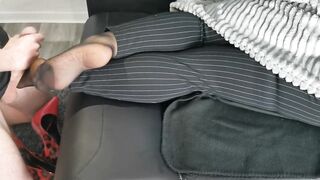 Cum inside Secretary Red LeoHigh Heels - Big SlowMo Cumload