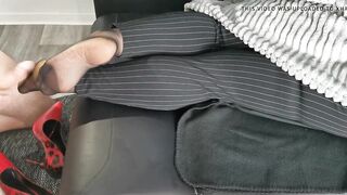 Cum inside Secretary Red LeoHigh Heels - Big SlowMo Cumload