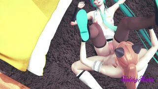 Vocaloid 3D Cartoon - Miku is Plowed! in the Floor