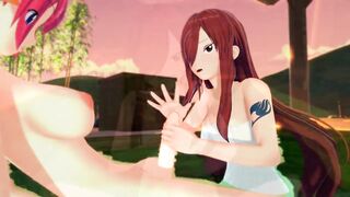 Futa - Fairy Tail - Sherria Blendy x Erza Scarlet - Hentai