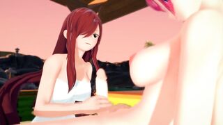 Futa - Fairy Tail - Sherria Blendy x Erza Scarlet - Hentai