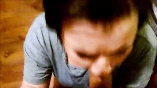 Cute Dark Haired Blowjob and Cum Swallow