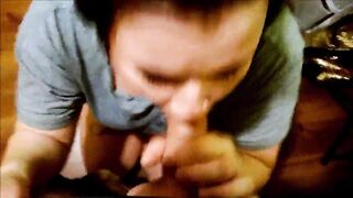 Cute Dark Haired Blowjob and Cum Swallow