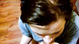 Cute Dark Haired Blowjob and Cum Swallow