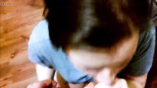 Cute Dark Haired Blowjob and Cum Swallow