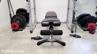 Fit mom Teases you while doing her Chest Work Out.