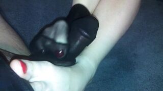 Amateur Devils Pedicure #61 African Nylon Socks Turf Job with Cum into