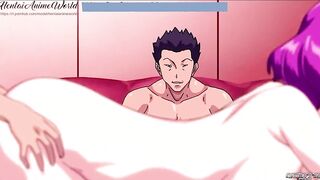 Anime Uncensored | Big Tit cougar Loves to be Fucked by five