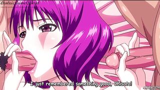 Anime Uncensored | Big Tit cougar Loves to be Fucked by five