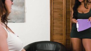 GIRLSWAY - Turned on Maddy May Is Caught Masturbating At The Office By August Skye During Her Day Off