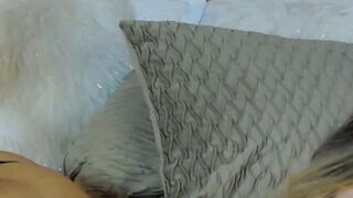 Horny Slut Babe Rubbing with Her Shaved Pussy