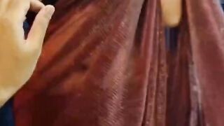 Sexy Saree Hot Big Boobs Bhabhi Hand Job With Boy