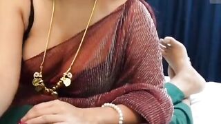 Sexy Saree Hot Big Boobs Bhabhi Hand Job With Boy