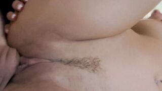 Curly hottie Kira Perez worshipped my long cock until it erupts hot spunk