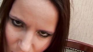 Erotic dark hair Hot fucking her vibrator