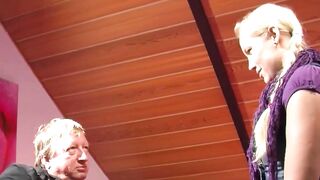 EU amateur blondie sucking off cock