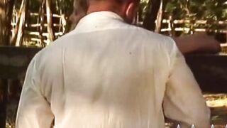 Superb blondie fucking outdoor