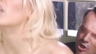Blonde nympho fucking a enormous penis