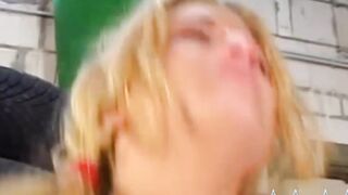 Blonde Anja fucking a biggest penis